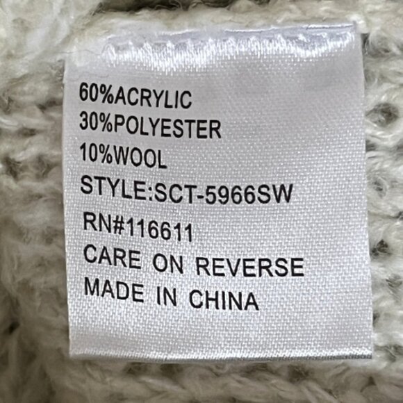 Anthropologie Self Contrast NWT Small Color-Block Sweater Olive Cream Blush - Picture 6 of 6